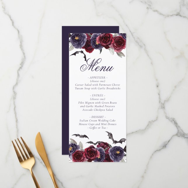 Creepy Benice | Mörk Gothic Ro med Fladdermöss Meny (Fram/Back In Situ)