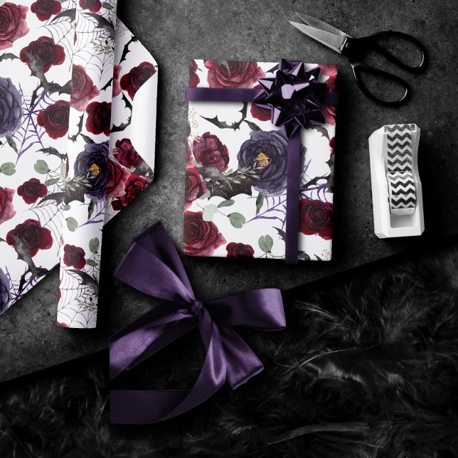 Creepy Benice | Mörk Gothic Ro med Fladdermöss Presentpapper (Skapare uppladdad)