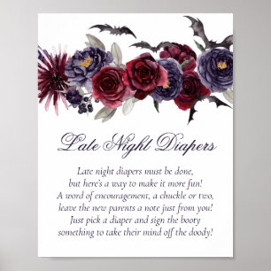 Creepy Benice Mörkens Blommigt Sent nattblöjor Poster