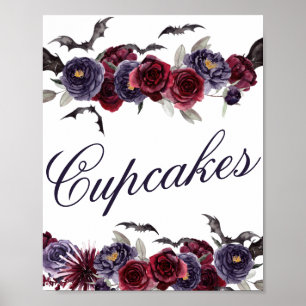 Creepy Benice Muffinsar för gotisk Blommigt Flad Poster