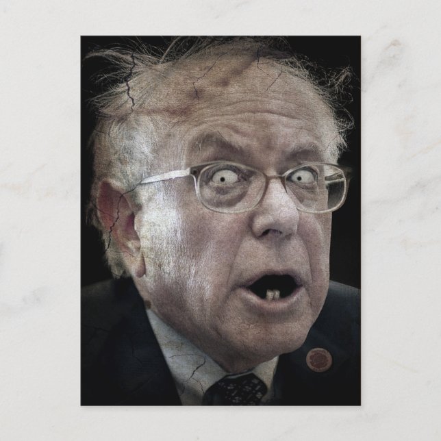 Creepy Bernie Sanders Ansikte vykort (Framsida)