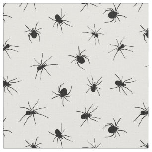Creepy Black and White Spider Mönster Tyg