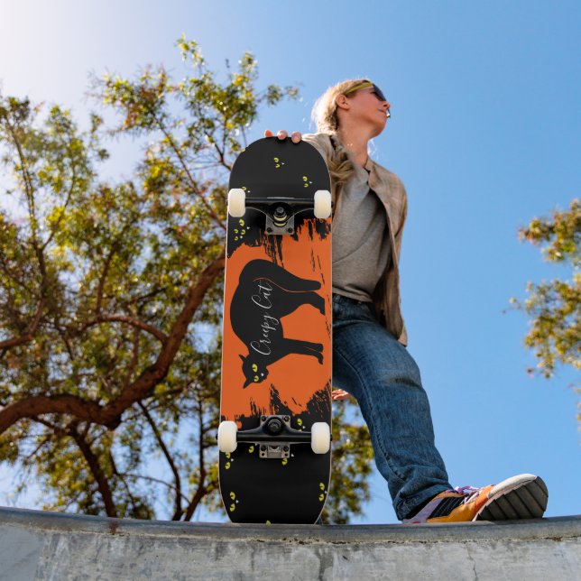 Creepy Black Cat Mini Skateboard Bräda 18,5 Cm (Utomhus 1)
