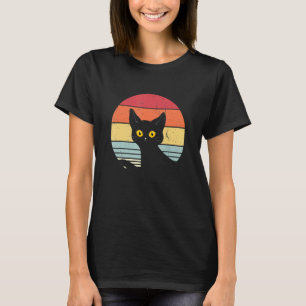 Creepy Black Cat Retro Kitten Halloween-katter T Shirt