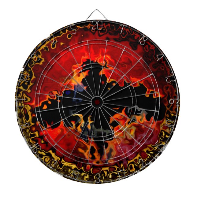 Creepy Black Fladdermus Flames Piltavla (Framsidan)