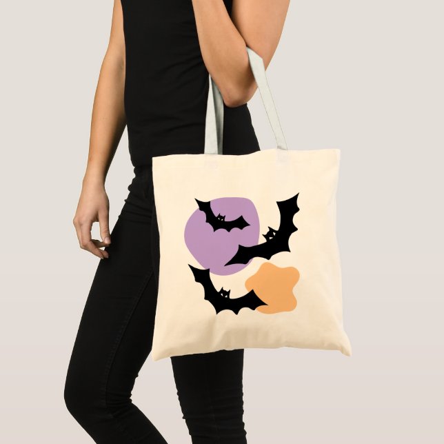 Creepy Black Flies Fladdermus Halloween Nattköp Tygkasse (Framsida (produkt))