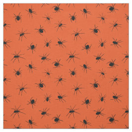 Creepy Black Spiders Patterned on Orange Halloween Tyg