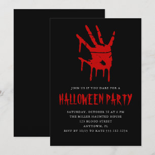 Creepy Blood Hand Print Vuxen Halloween fest Inbjudningar