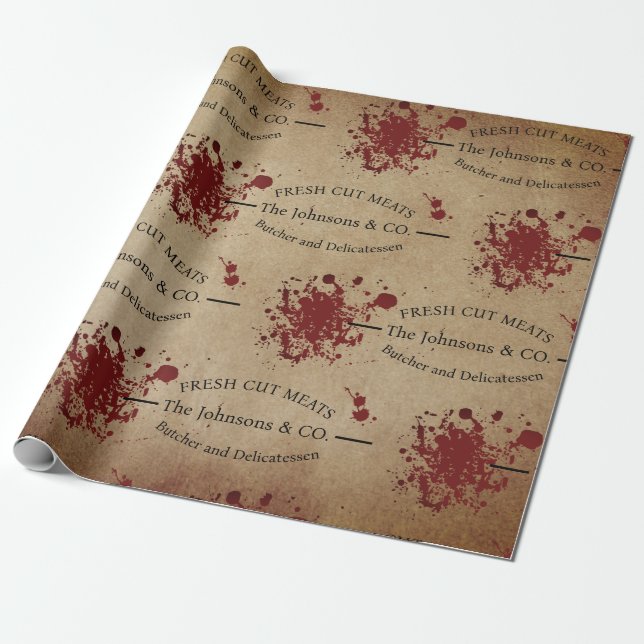Creepy Bloody Anpassningsbar Butcher Presentpapper (Utrullad)