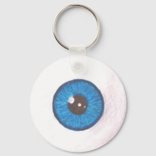 Creepy Blue Eyeball Keychain Nyckelring