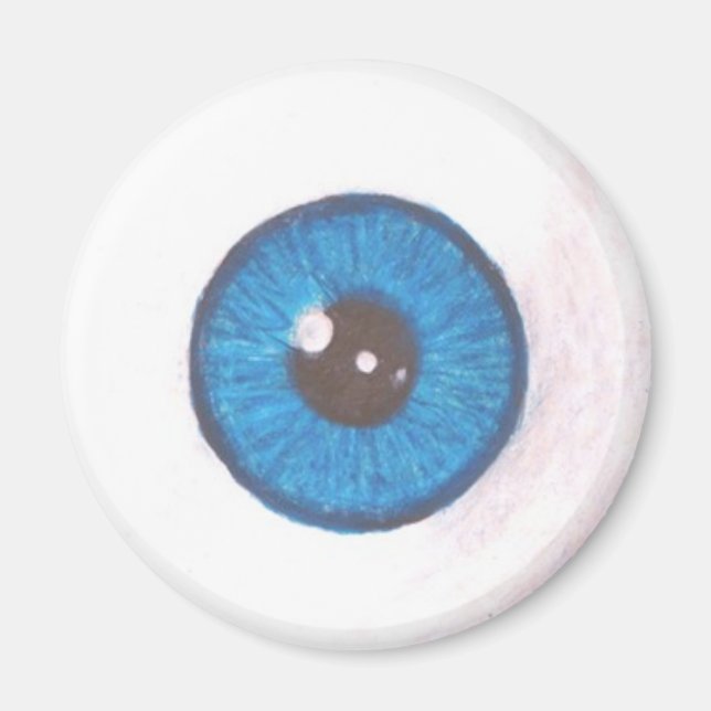 Creepy Blue Eyeball Magnet (Framsidan)