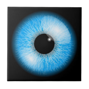 Creepy Blue Realistic Eyeball Kakelplatta