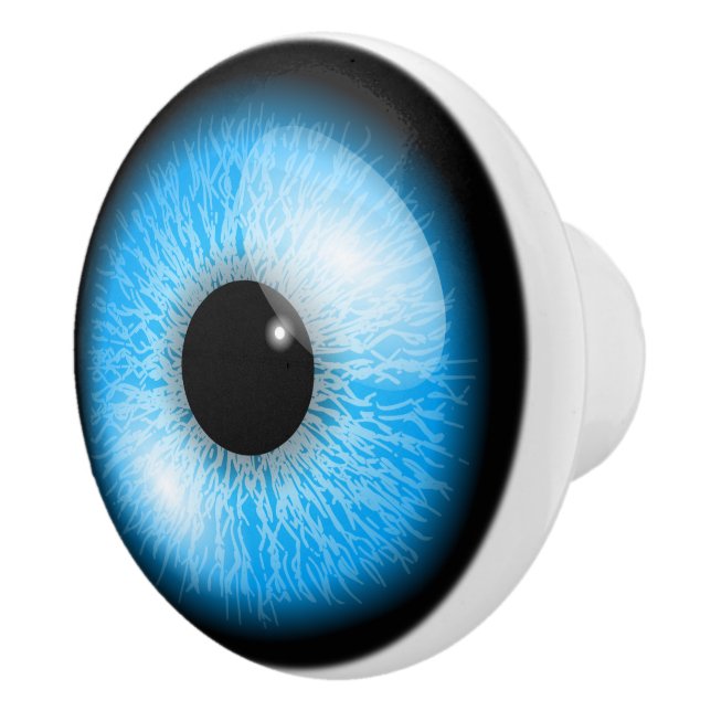 Creepy Blue Realistic Eyeball Knopp (Höger)