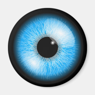 Creepy Blue Realistic Eyeball-utskrift Magnet