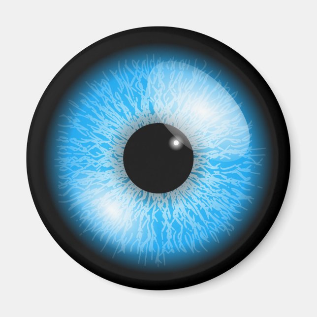 Creepy Blue Realistic Eyeball-utskrift Magnet (Framsidan)