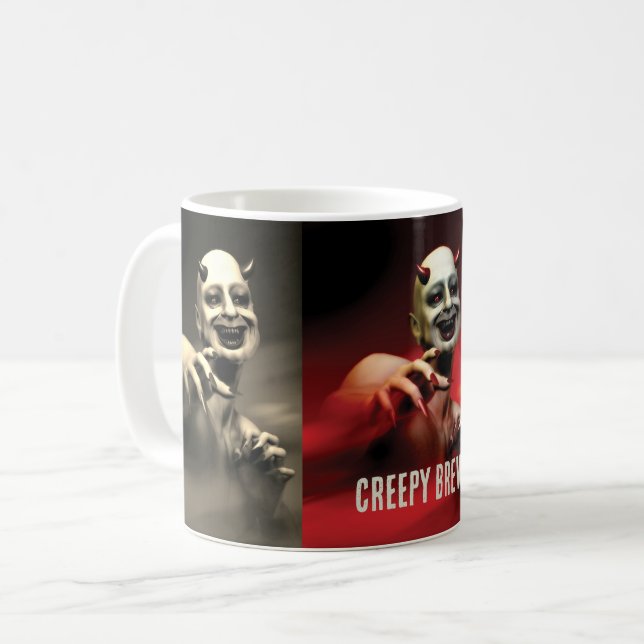 Creepy Brew. Djävulen T-Shirt Kaffemugg (Framsida vänster)