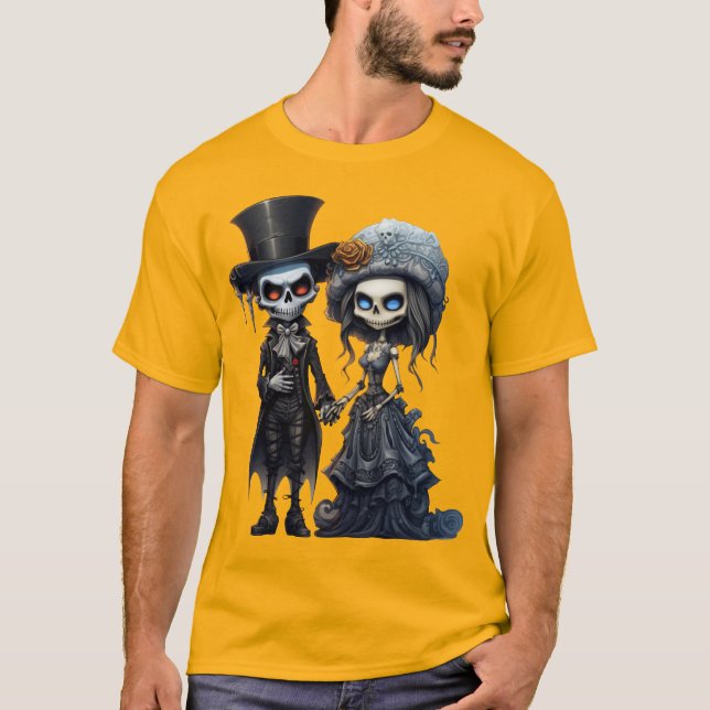 Creepy bride groom Halloween corpse par T Shirt (Framsida)