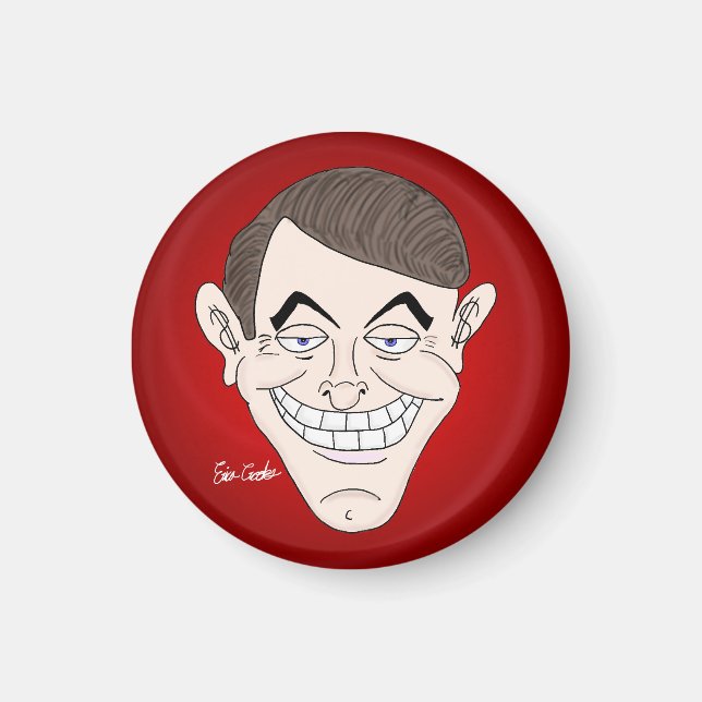 creepy businessman with money ears magnet (Framsidan)