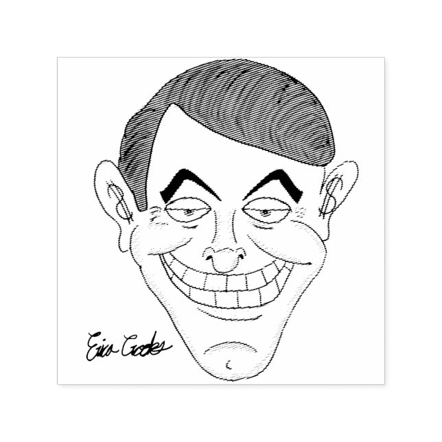 creepy businessman with money ears självfärgande stämpel (Design)