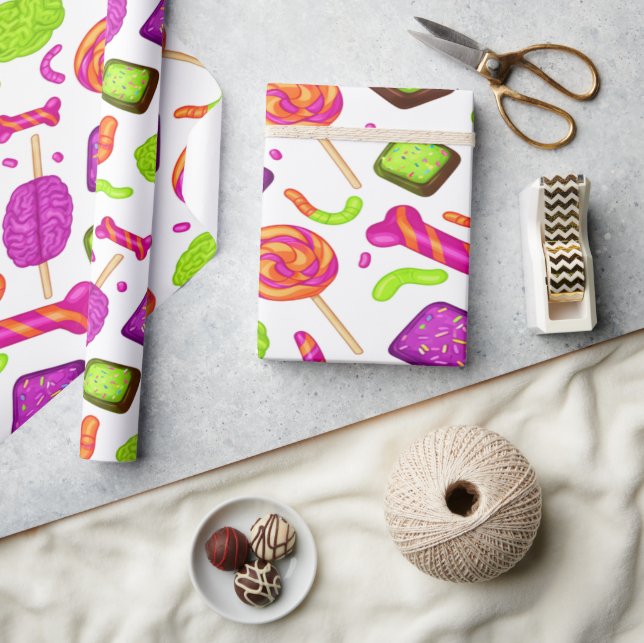 Creepy Candy Zombie Mashup For Halloween Presentpapper (Hantverk)