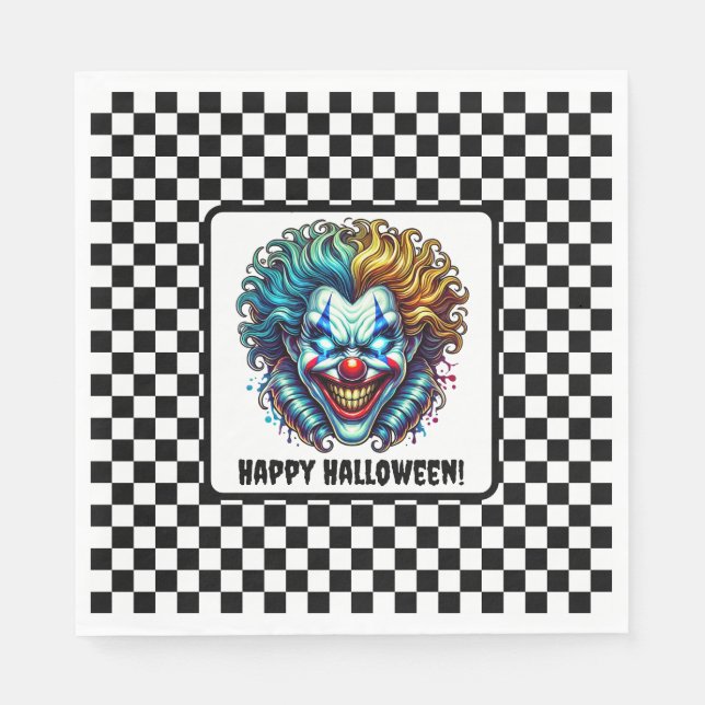 Creepy Carnival Clown Halloween Pappersservett (Framsidan)