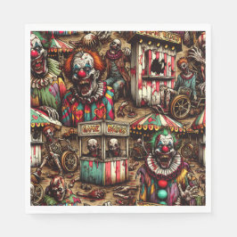 Creepy Carnival Clown Zombie Halloween Pappersservett