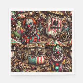 Creepy Carnival Clown Zombie Halloween Pappersservett