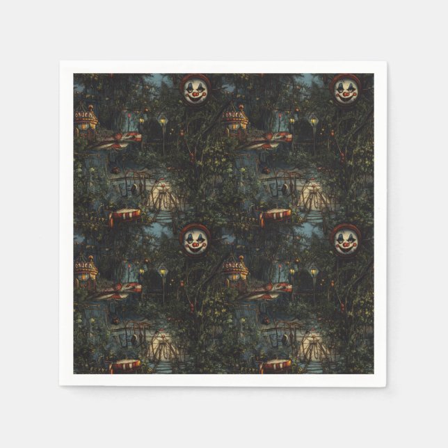 Creepy Carnival Halloween Pappersservett (Framsidan)