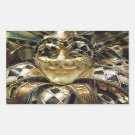 Creepy Carnival Mask Rektangulärt Klistermärke