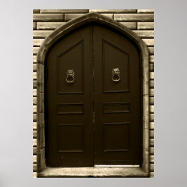 Creepy Castle Doors Halloween Haunween House Props Poster