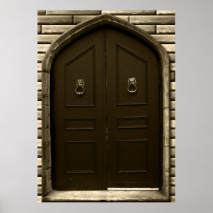 Creepy Castle Doors Halloween Haunween House Props Poster