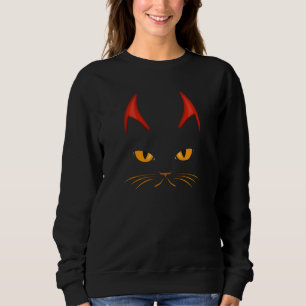 Creepy Cat Djävulen Horns Rock N Roll Heavy Metall T Shirt