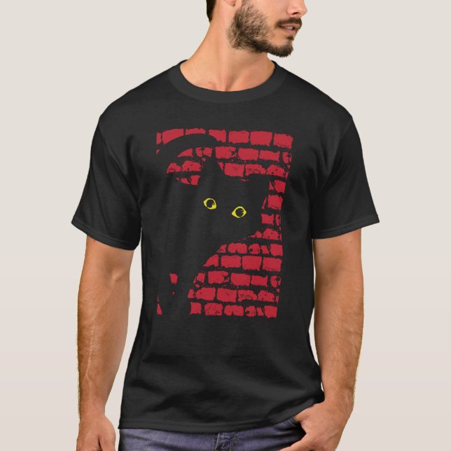 Creepy cat t shirt (Framsida)