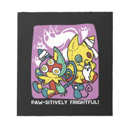 Creepy Cats Halloween Art: Tass-vänlig och vänlig. Anteckningsblock