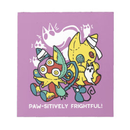 Creepy Cats Halloween Art: Tass-vänlig och vänlig. Anteckningsblock