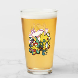 Creepy Cats Halloween Art: Tass-vänlig och vänlig. Glaskopp