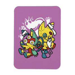 Creepy Cats Halloween Art: Tass-vänlig och vänlig. Magnet