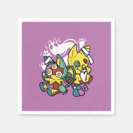 Creepy Cats Halloween Art: Tass-vänlig och vänlig. Pappersservett