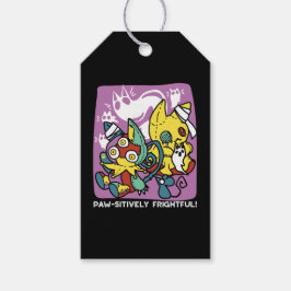 Creepy Cats Halloween Art: Tass-vänlig och vänlig. Presentetikett