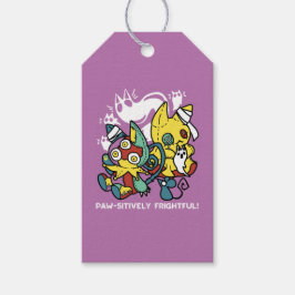 Creepy Cats Halloween Art: Tass-vänlig och vänlig. Presentetikett