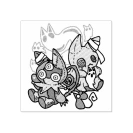 Creepy Cats Halloween Art: Tass-vänlig och vänlig. Stämpel