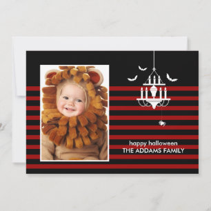 Creepy Chandelier Halloween-fotokort Kort