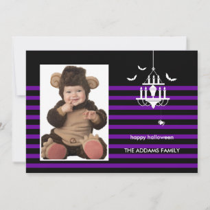 Creepy Chandelier Halloween-fotokort Kort