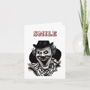 Creepy Circus Clown Halloween Birthday Card Kort