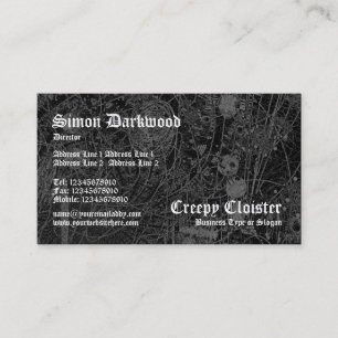 Creepy Cloister 02 - Abstact Tex - Black Visitkort