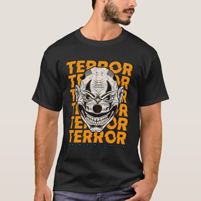 Creepy Clown Boogeyman Terror T Shirt (Framsida)