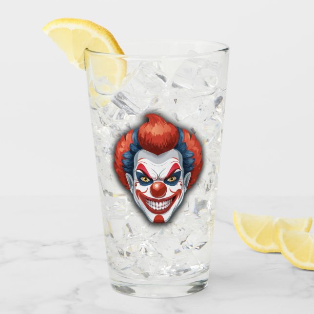 Creepy Clown Carnival Halloween Glaskopp (Framsida Ice)