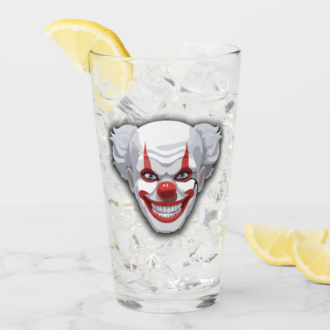 Creepy Clown Carnival Halloween Glaskopp (Framsida Ice)