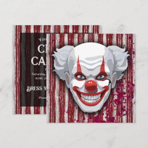 Creepy Clown Carnival Halloween Inbjudningar