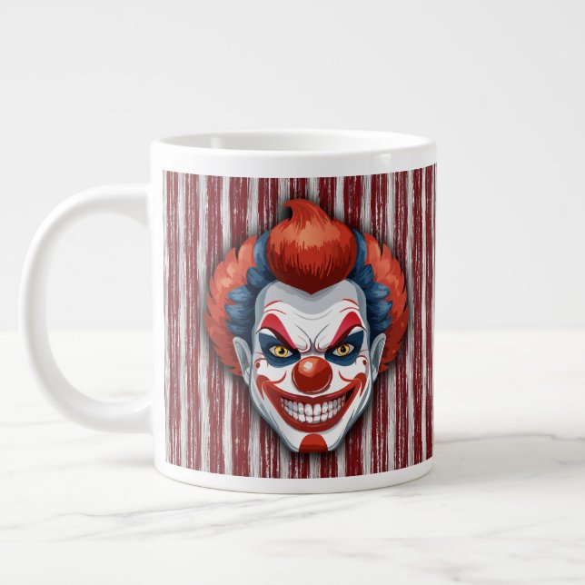 Creepy Clown Carnival Halloween Jumbo Mugg (Vänster)